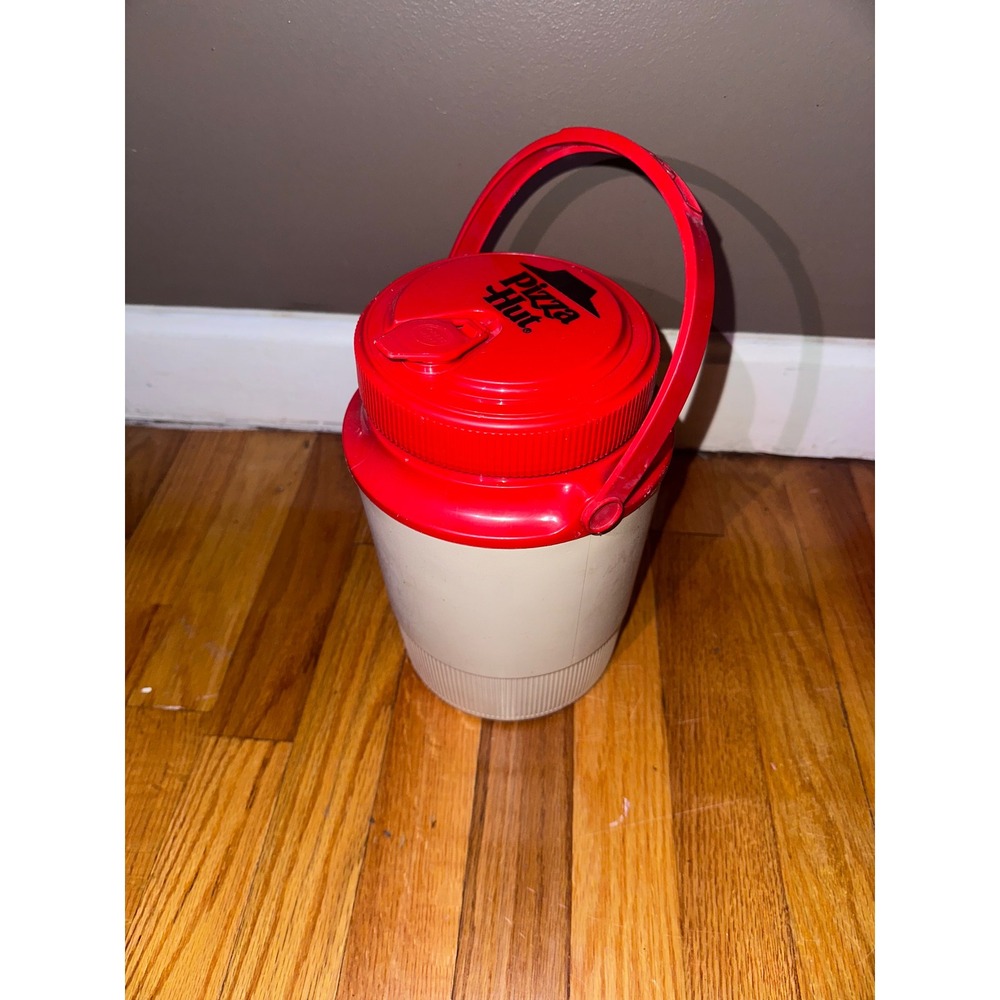 Vintage Pizza Hut Gott Model 1502 Insulated Water Jug Cooler Red Tan Made in USA